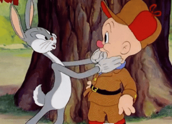 Bugs Kiss Spin Elmer Fudd GIF