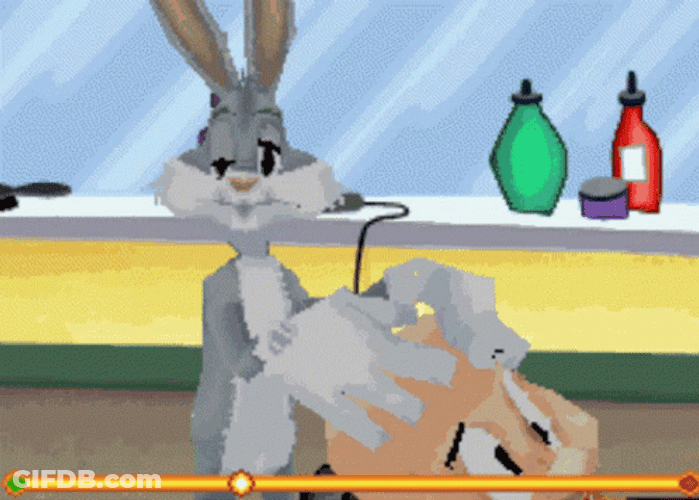 Bugs Massaging Elmer Fudd GIF