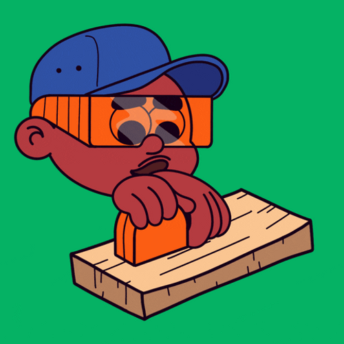 Build Carpenter Cartoon Measuring Wood GIF