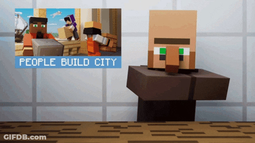 Build City Happy Dance Minecraft GIF