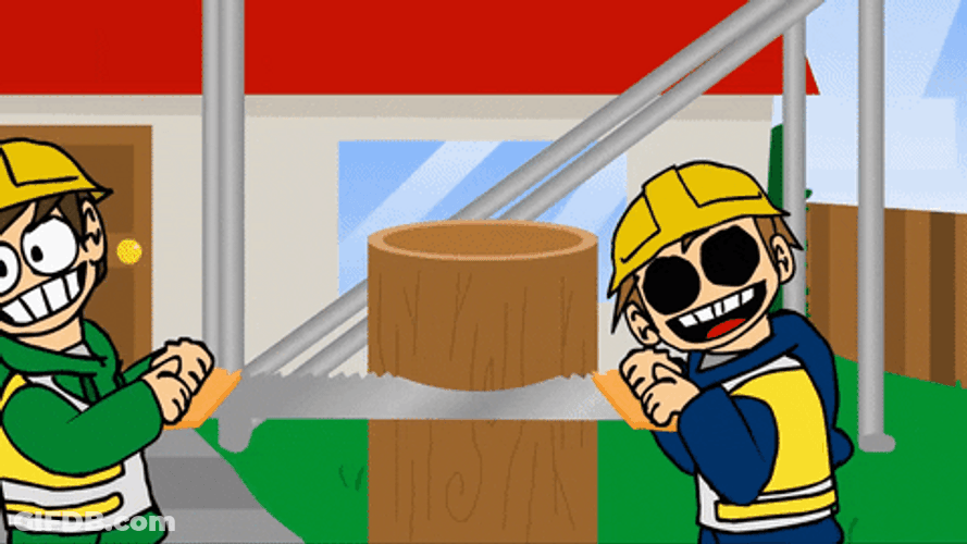 Build Cutting Wood Eddsworld Animated Series GIF