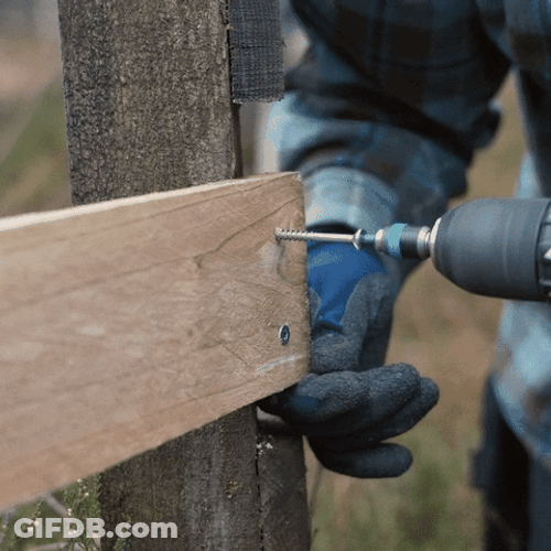 Build Fence DIY Drilling GIF