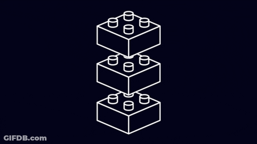 Build Lego Stacks Black And White GIF