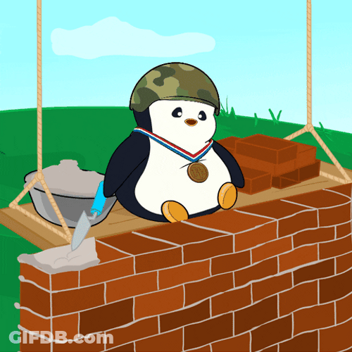 Build Stacking Bricks Pudgy Penguin GIF