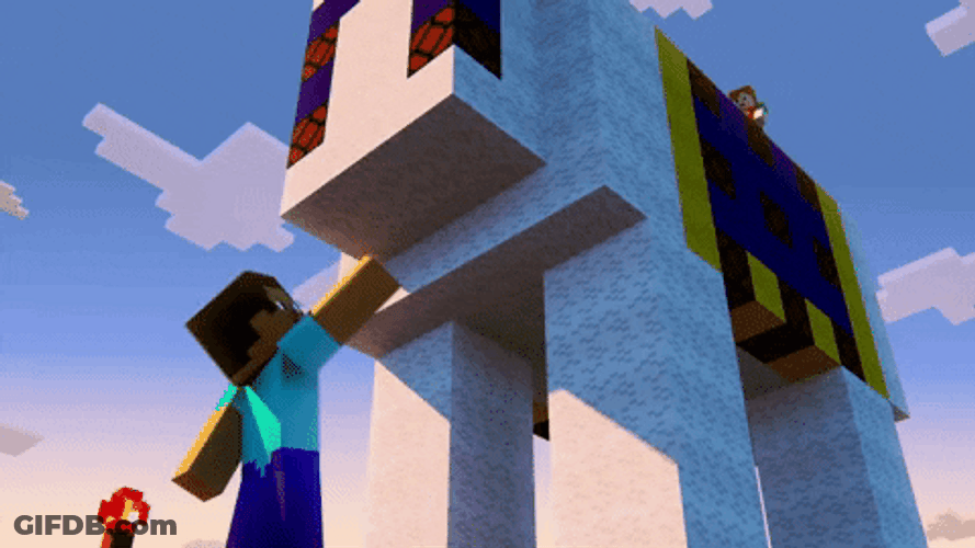 Build Stacking Minecraft Video Game GIF