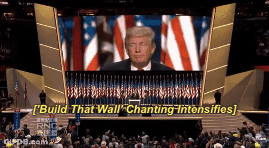 Build The Wall Donald Trump Political Rally GIF