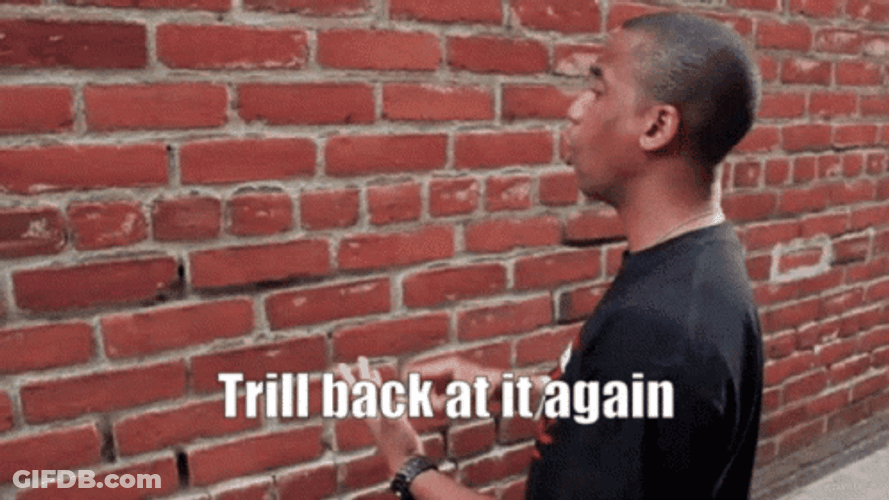 Build The Wall Guy Talking To Wall Meme GIF