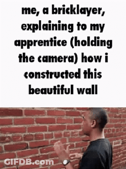 Build The Wall Weird Guy Talking To Wall GIF