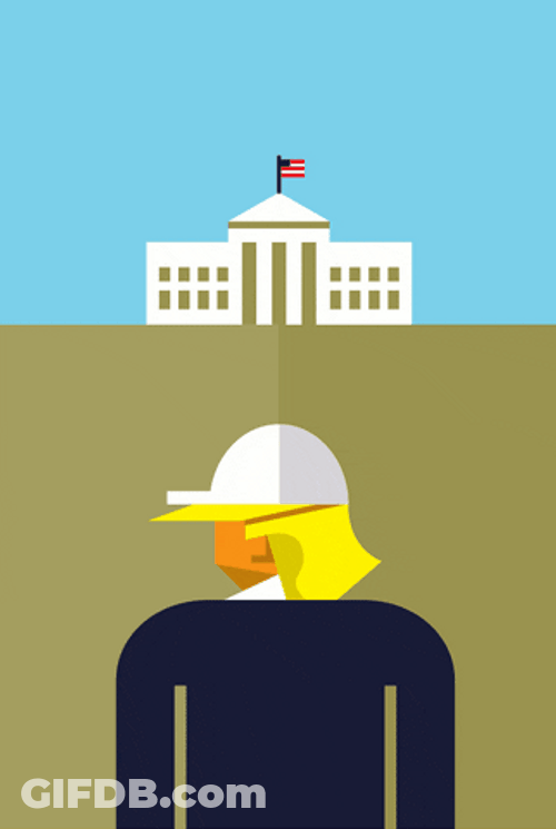 Build The Wall Whitehouse Blocked Illustration GIF