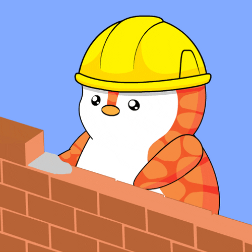 Build Wall Construction Pudgy Penguin GIF