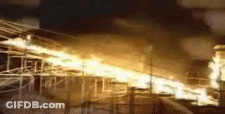 Building On Fire At Night GIF