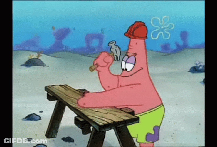 Building Spongebob Drop Patrick With Woods GIF