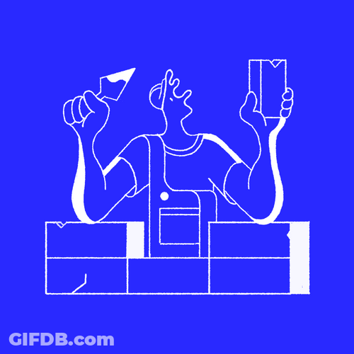 Building Walls Working Animation Loop GIF