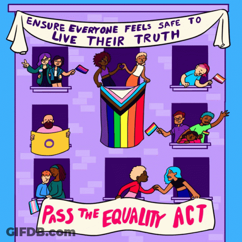 Building With Banner Ensure Everyone Feels Safe To Live Their Truth GIF