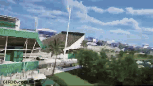 Building With Dolphin Sign GIF