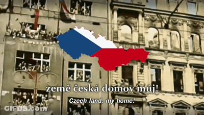 Building With Map Of Czech Land GIF