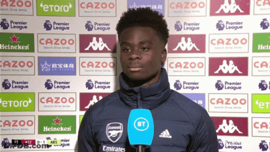Bukayo Saka Interview GIF