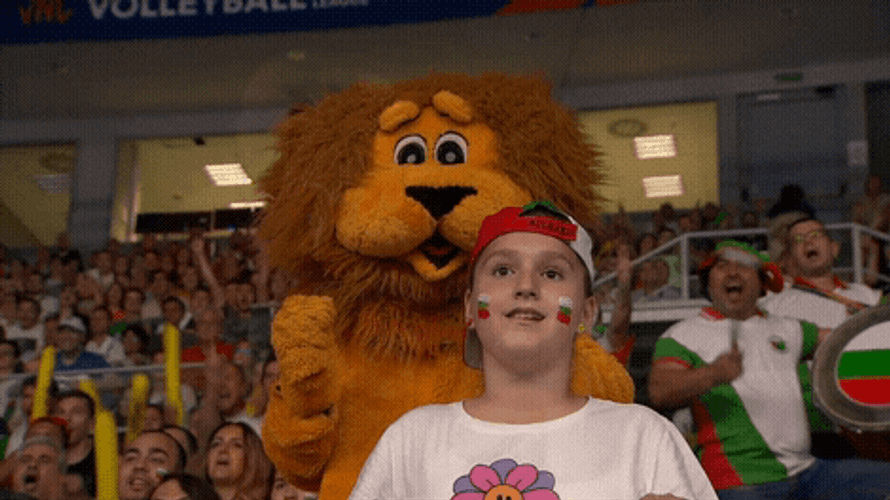 Bulgaria Lion Mascot Celebrating GIF