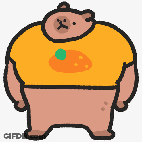Bulky Muscular Capybara Animation GIF
