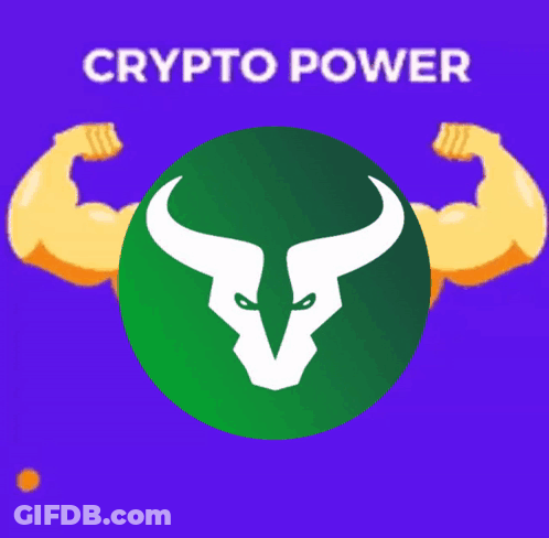 Bull Flexing Muscles Crypto Power GIF