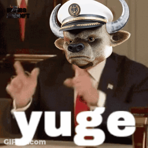 Bull In Captain's Hat Yuge GIF