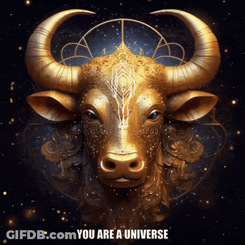 Bull Statue With You Are A Universe GIF