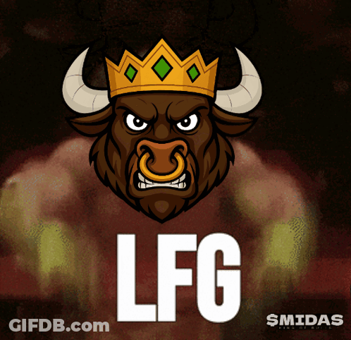 Bull With Crown And LFG GIF
