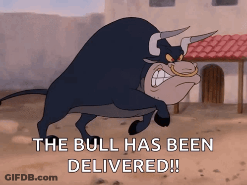 Bull With Delivered Words GIF