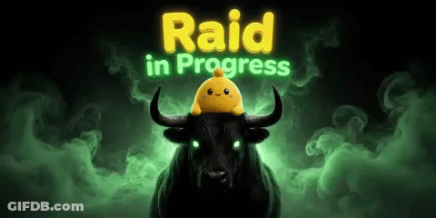 Bull With Stuffed Animal Saying Raid In Progress GIF