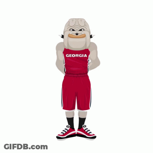 Bulldog Wearing Red Georgia Jersey GIF