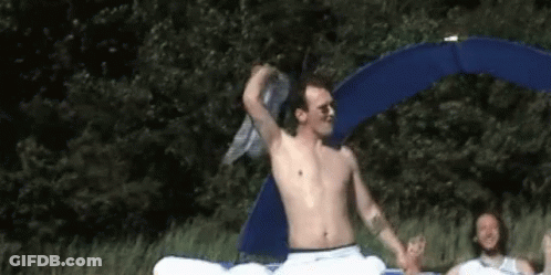 Bulldog Wearing Sunglasses Riding Jet Ski GIF