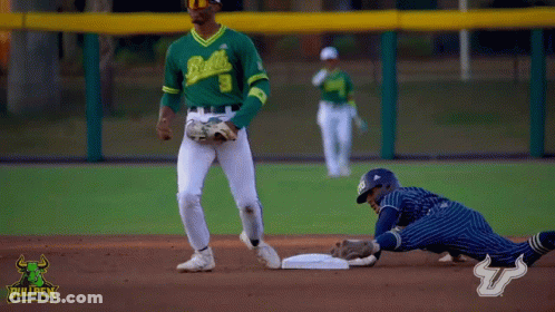 Bullpen Baseball Player Sliding Into Base GIF