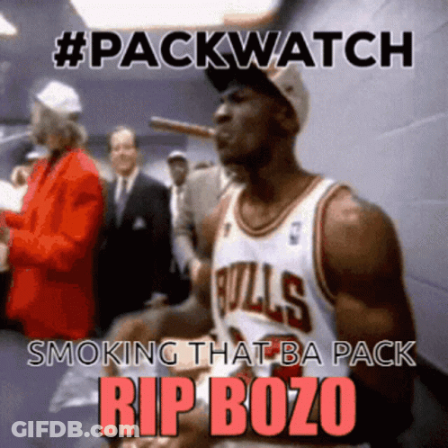 Bulls Jersey Man Smoking Cigar #Packwatch Smoking That Ba Pack Rip Bozo GIF
