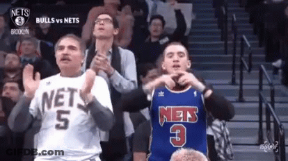 Bulls Vs Nets Game Fans Cheering GIF