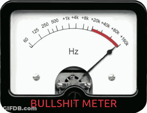 Bullshit Meter With Red Arrow Pointing To Hz GIF