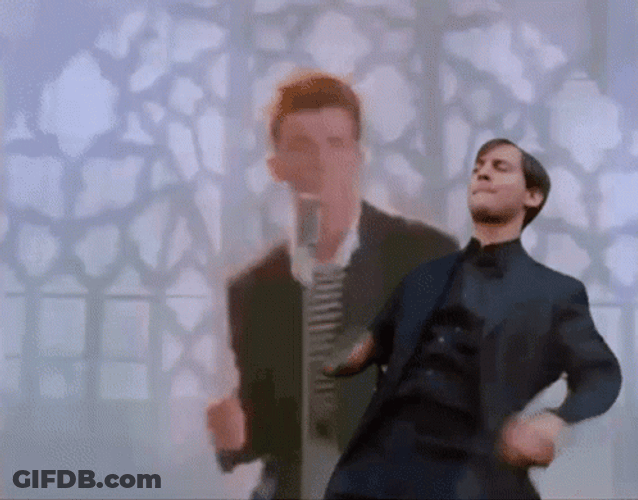Bully Maguire Rick Astley Dance Meme GIF