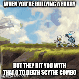 Bullying Furry Hit With Death Scythe Combo GIF