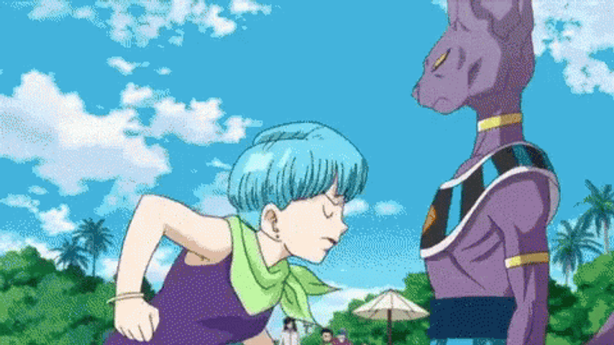 Bulma Slap Beerus GIF
