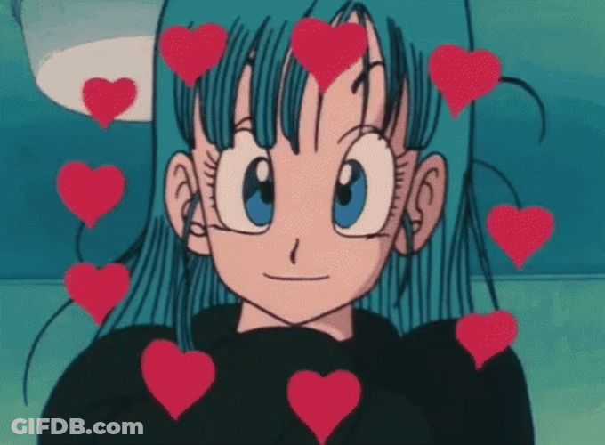 Bulma Spinning Heart GIF