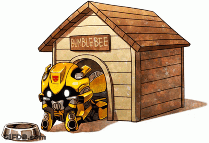 Bumblebee Inside A Dog House GIF