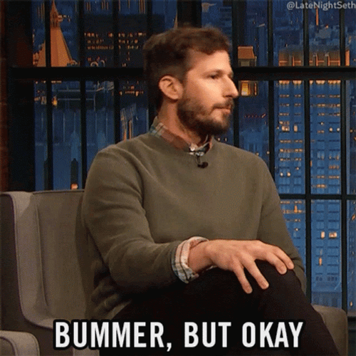 Bummer But Okay Andy Samberg GIF