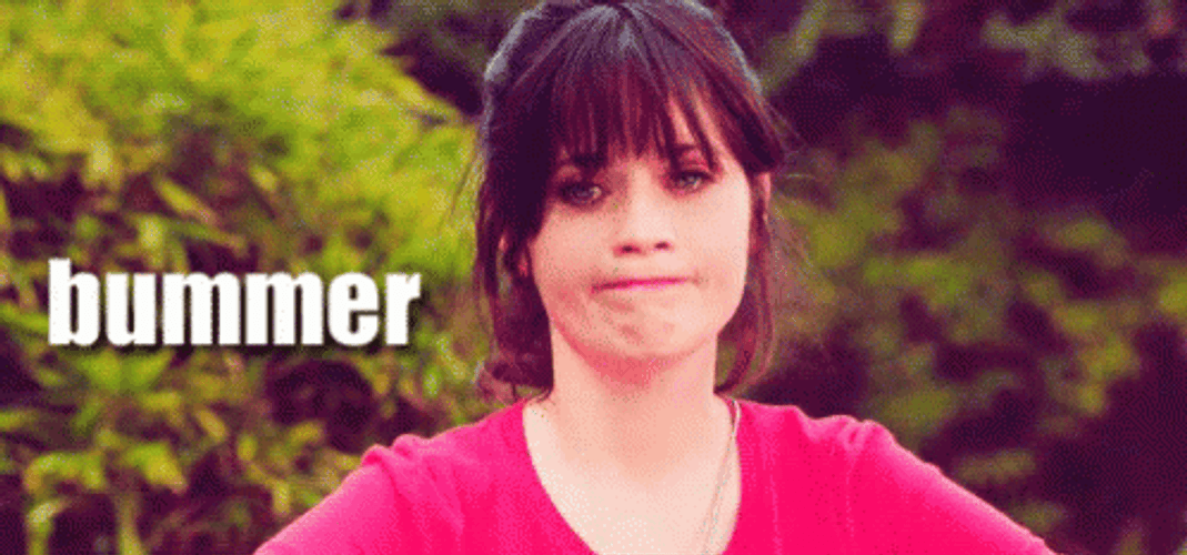 Bummer Zooey Deschanel GIF