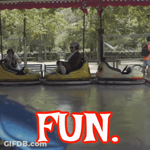 Bumper Car With Fun In Red GIF