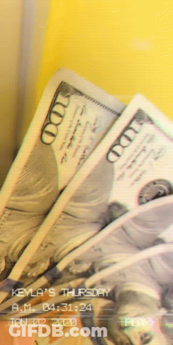 Bunch Of 100 Dollar Bills On Yellow Background GIF