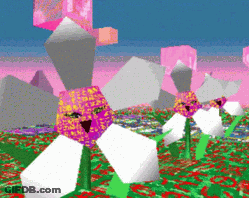 Bunch Of Flowers On Pink Background GIF