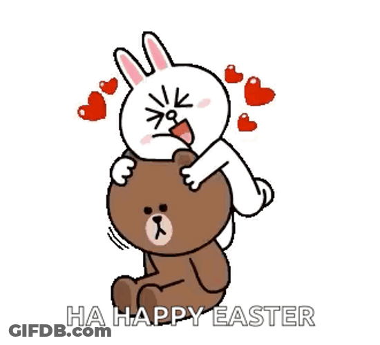 Bunny And Bear Stickers Funny Hug GIF