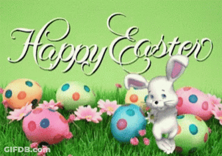 Bunny And Eggs Good Morning Happy Easter GIF