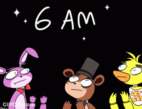 Bunny Bear And Duck Saying 6 AM GIF