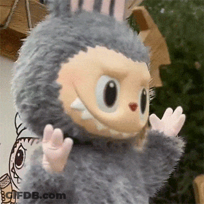 Bunny Costume Stuffed Animal Waving GIF
