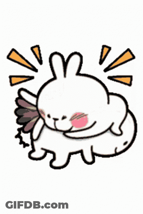 Bunny Couple Cuddles Amor GIF